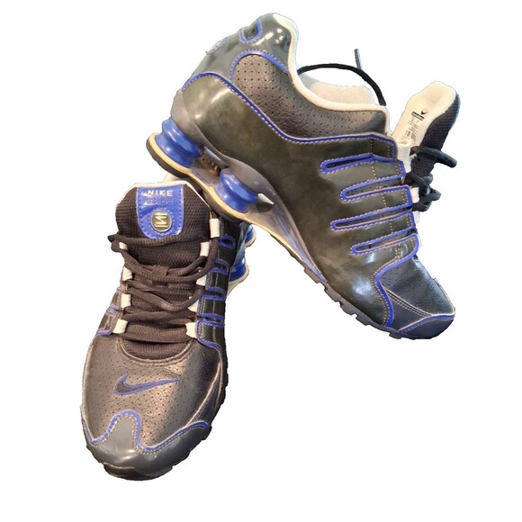 Nike Shox NZ Men's Size Black Blue Leather Running Shoes Y2K Retro